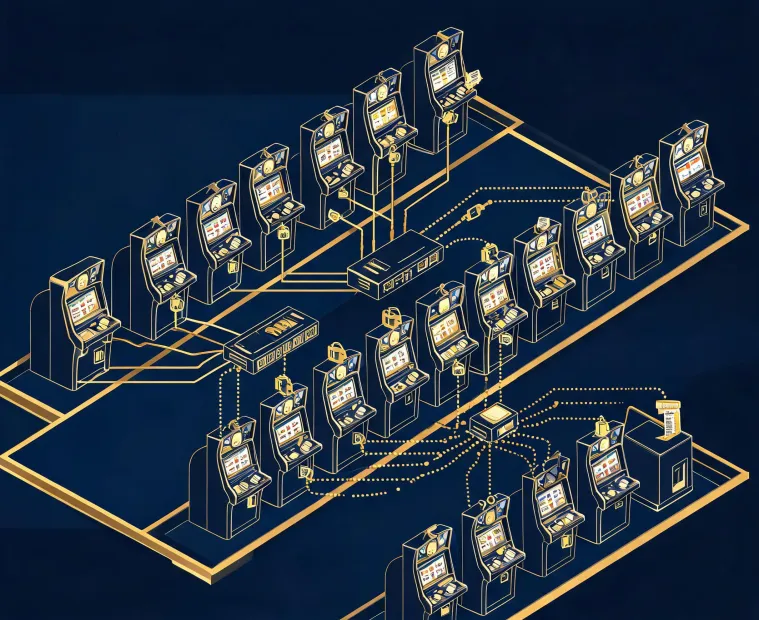 Casino floor commissioning illustration